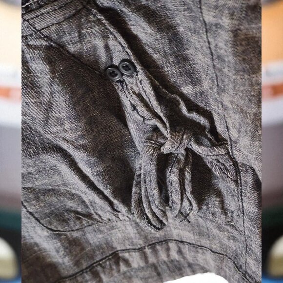 Candie’s Chambray Shorts Sz 9 – Smocked Waist, Front Tie Pockets - Picture 5 of 9